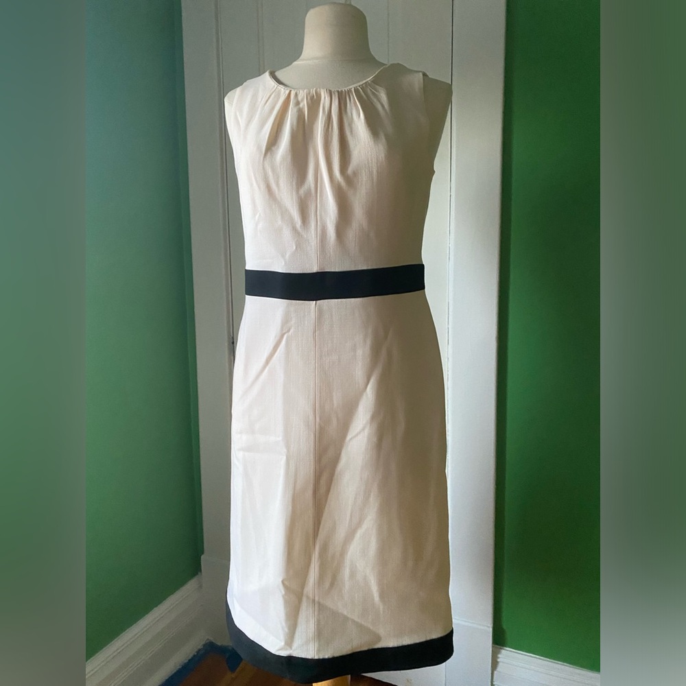 MaxMara Studio ivory wool blend sheath sleeveless knee length dress 10